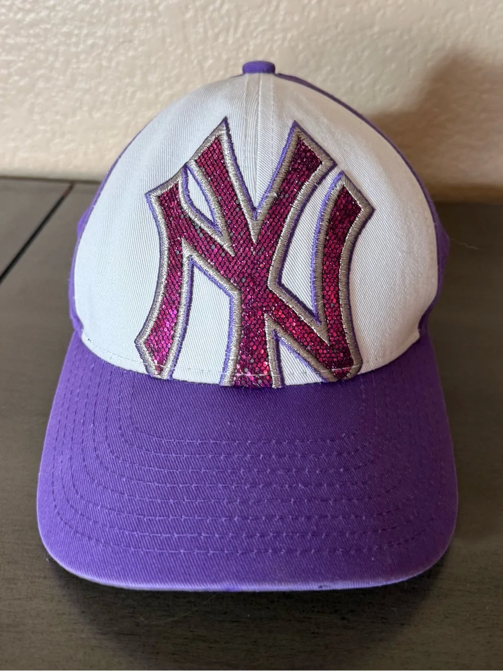 New Era NY Yankees Youth 9FORTY Purple Pink Sequin Hat